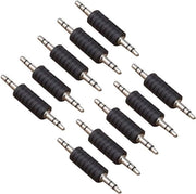 Adattatori Stereo Jack Male a Male 3,5 mm - 10 pezzi - Audio per Laptop, MP3, TV, Auto - Facili da Utilizzare - Alta Qualità di Trasmissione Audio