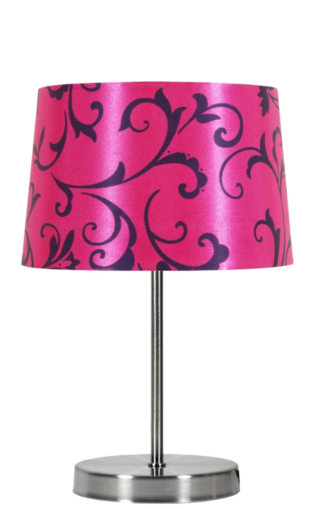 Lampada da tavolo Candellux Arosa cromata rosa E14 34cm