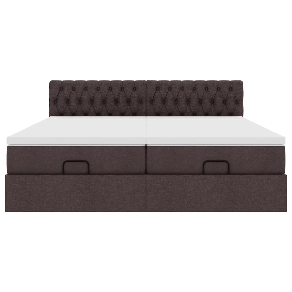 Struttura Letto Pouf con Materassi 160x200 cm in Tessuto 3312011
