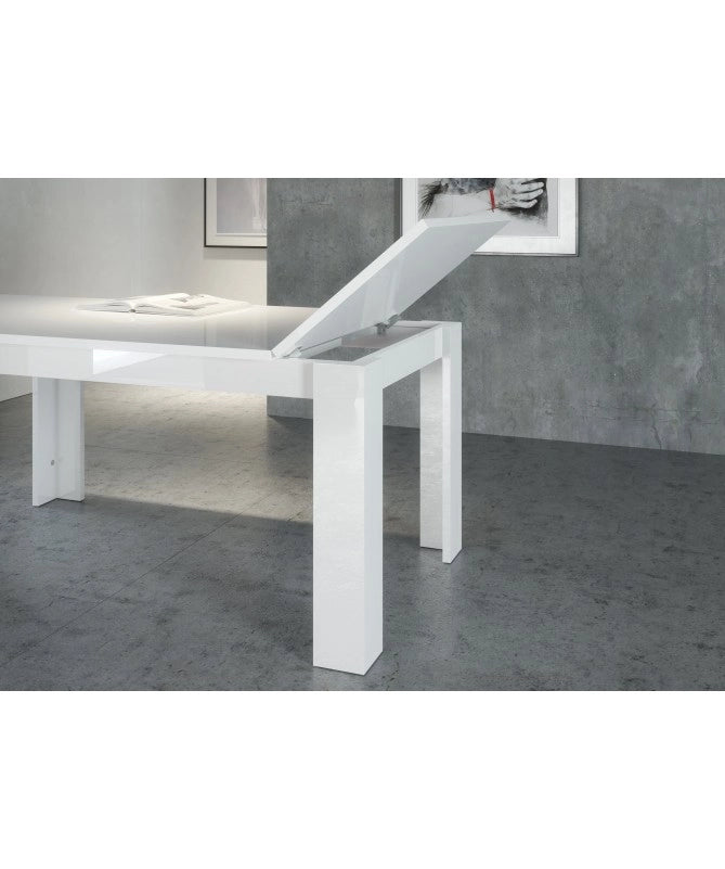Tavolo estensibile Jesi 160cm fino a 210cm- bianco laccato lucido