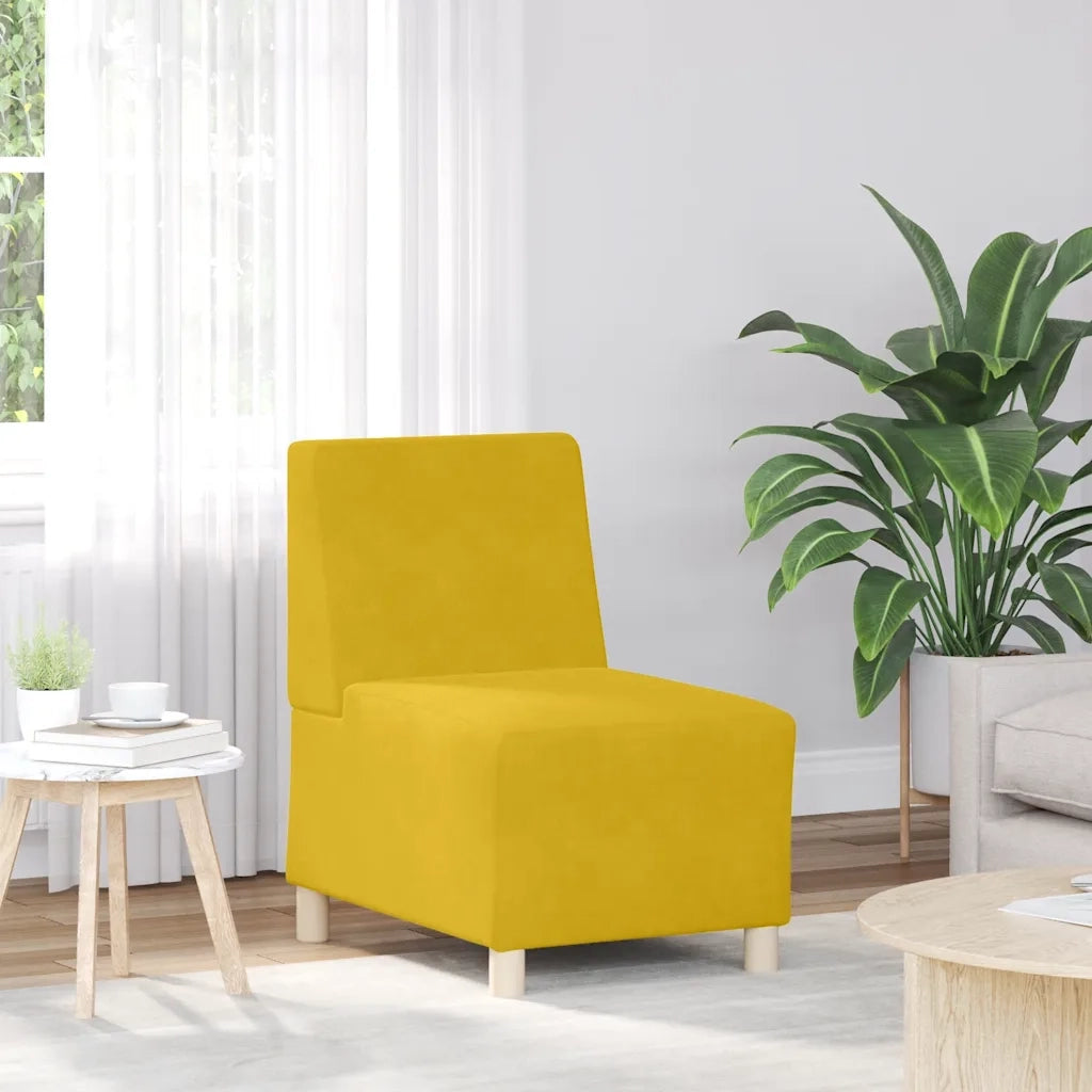 Divano componibile senza braccioli giallo 55 cm in velluto 4108486