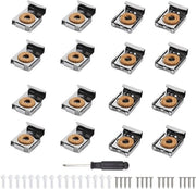 Supporti per specchi da parete - 4 set - per specchi molto resistenti - Inclusi viti e chiave a croce - Supporti per specchi da parete quadrati - Zavorra in alluminio - 16 pezzi
