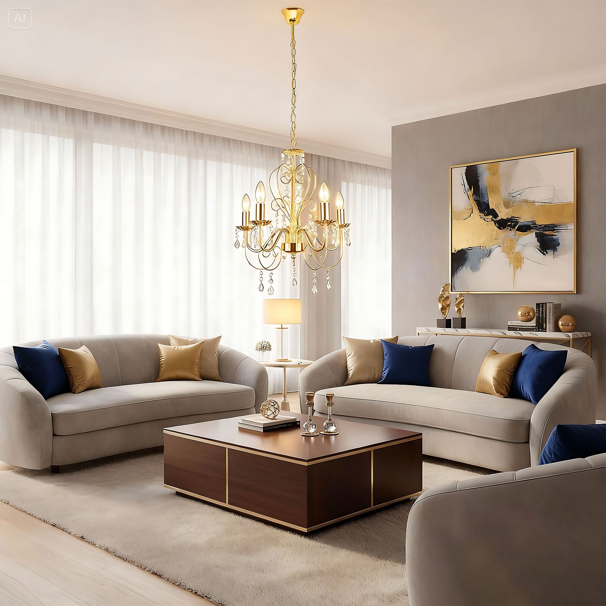 Lampada Da Soffitto Ebt009-5cp Gold