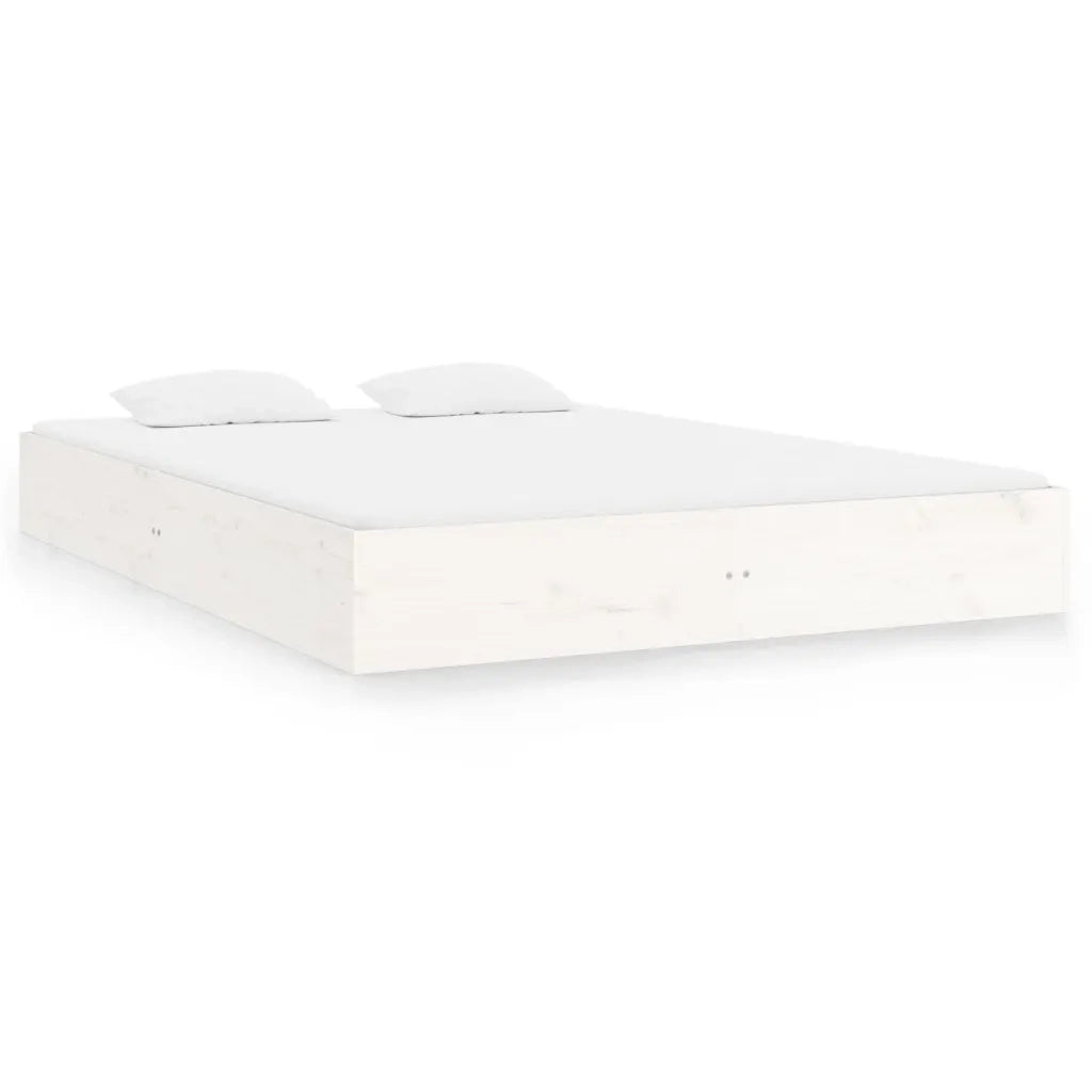 Giroletto-Struttura Letto Bianco in Legno Massello 140x200 cm 413462