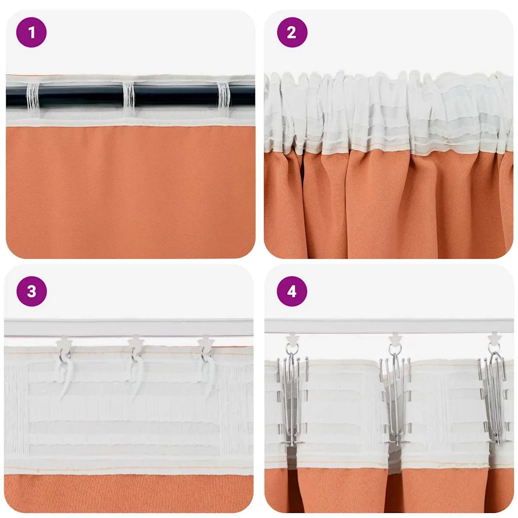 Tende Blackout con Anelli 2 pcs Terracotta 260 x 140 cm 4107527