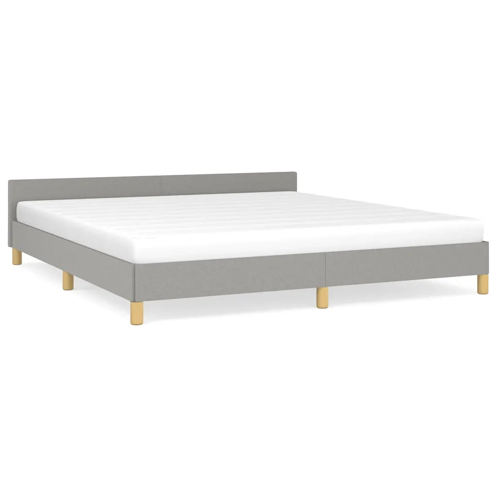 Giroletto con Testiera Grigio Chiaro 160x200 cm in Tessuto cod mxl 50427