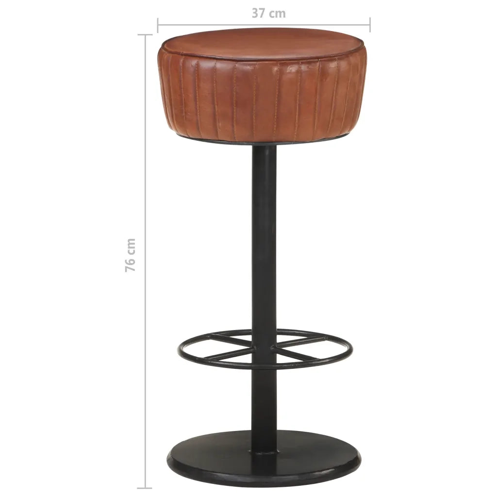 Sgabello da Bar Marrone in Vera Pelle 321871