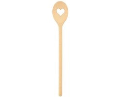 Cucchiaino in legno robusto con cuore, 30 cm, cucchiaio ovale in legno per cucinare e cuocere, resistente ai normali utilizzi