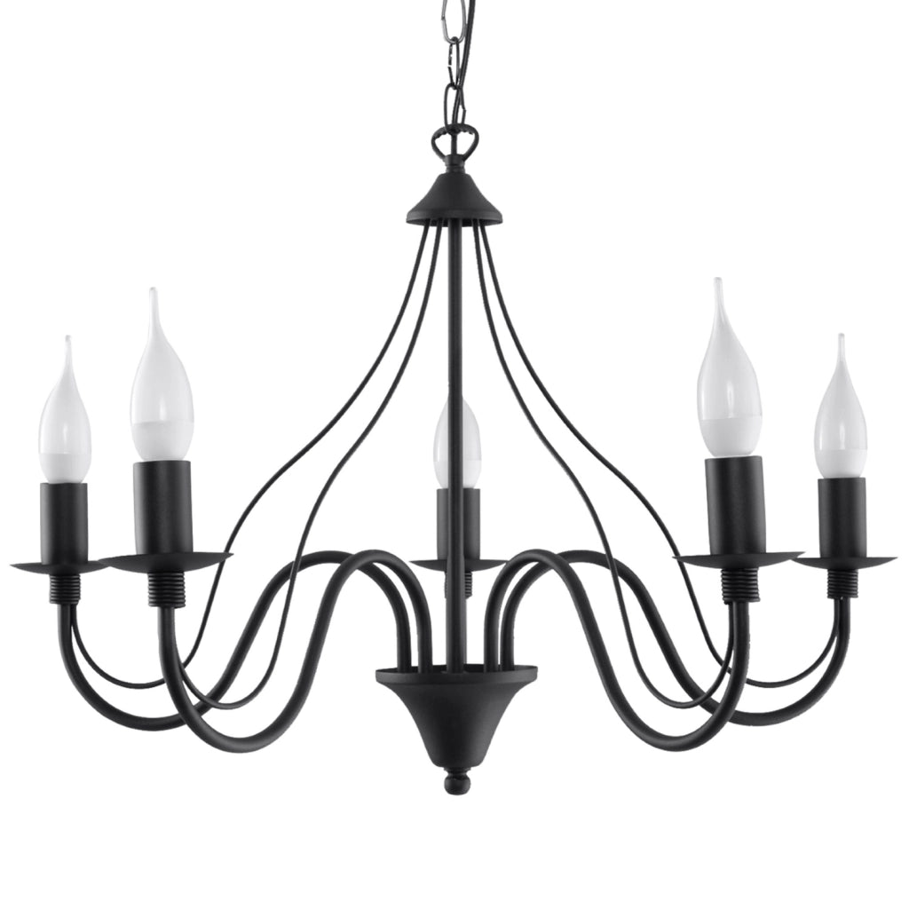 Lampadario a candela nero PALADA Pure Lume 5xE14 12W