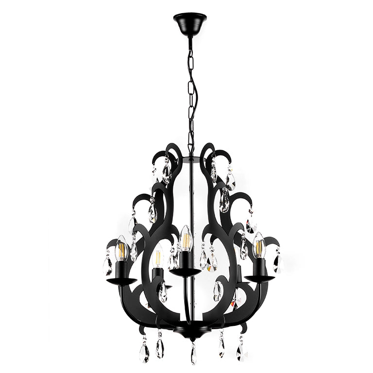 Lampadario Jane 5 luci Nero