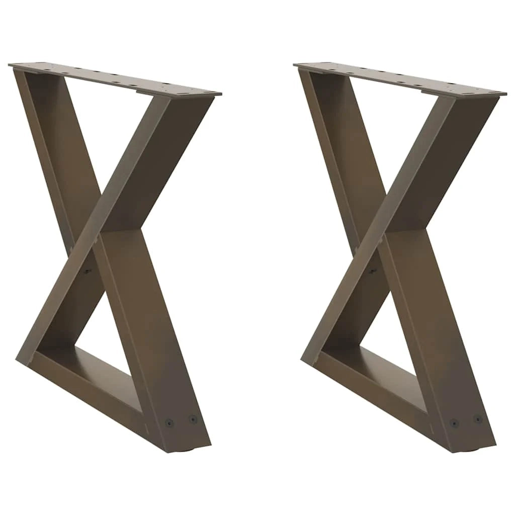 Set di 2 gambe moderne regolabili per tavolino da caffè 60 x 42-43,3 cm in acciaio naturale 02_0056997