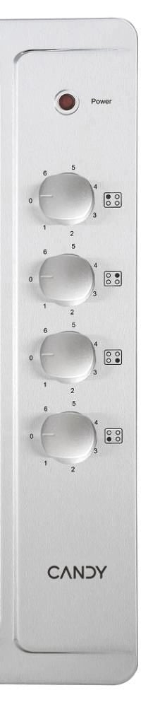 Candy CLE64KX Acciaio inox Da incasso 58 cm Piastra sigillata 4 Fornello(i)