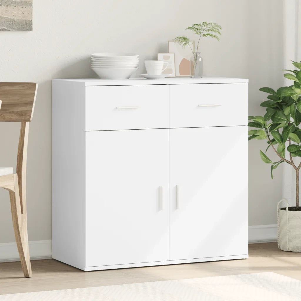 Credenza-Buffet-Armadio da cucina Bianca 79x38x80 cm in Legno Multistrato 532020