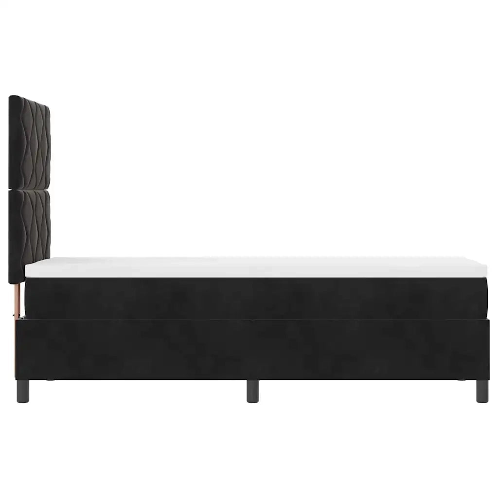 Letto a Sorgente LED con testiera Nero 80 x 200 cm Velluto 3343342