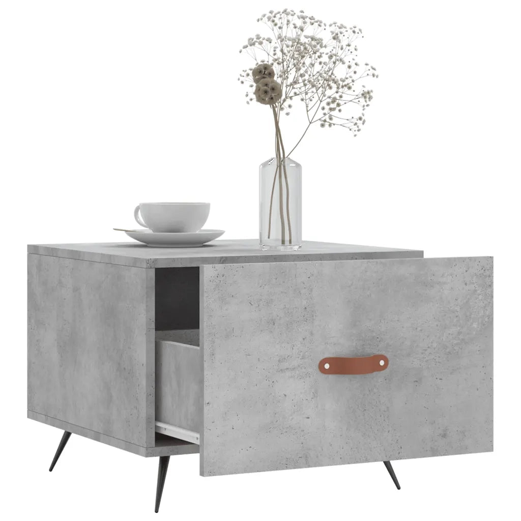 Tavolino Salotto Grigio Cemento 50x50x40 cm Legno Multistrato 829340