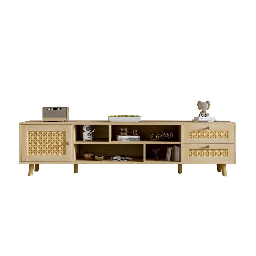 Mobile TV Legno Rattan ¨C Xylo ¨C 2 Cassetti, 1 Porta, Soggiorno, 160 cm