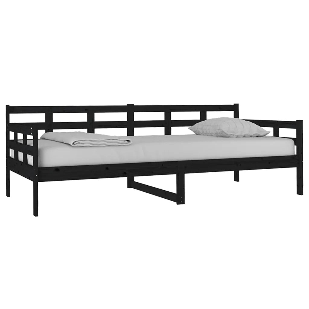 Dormeuse Nera in Legno Massello di Pino 90x200 cm 820361