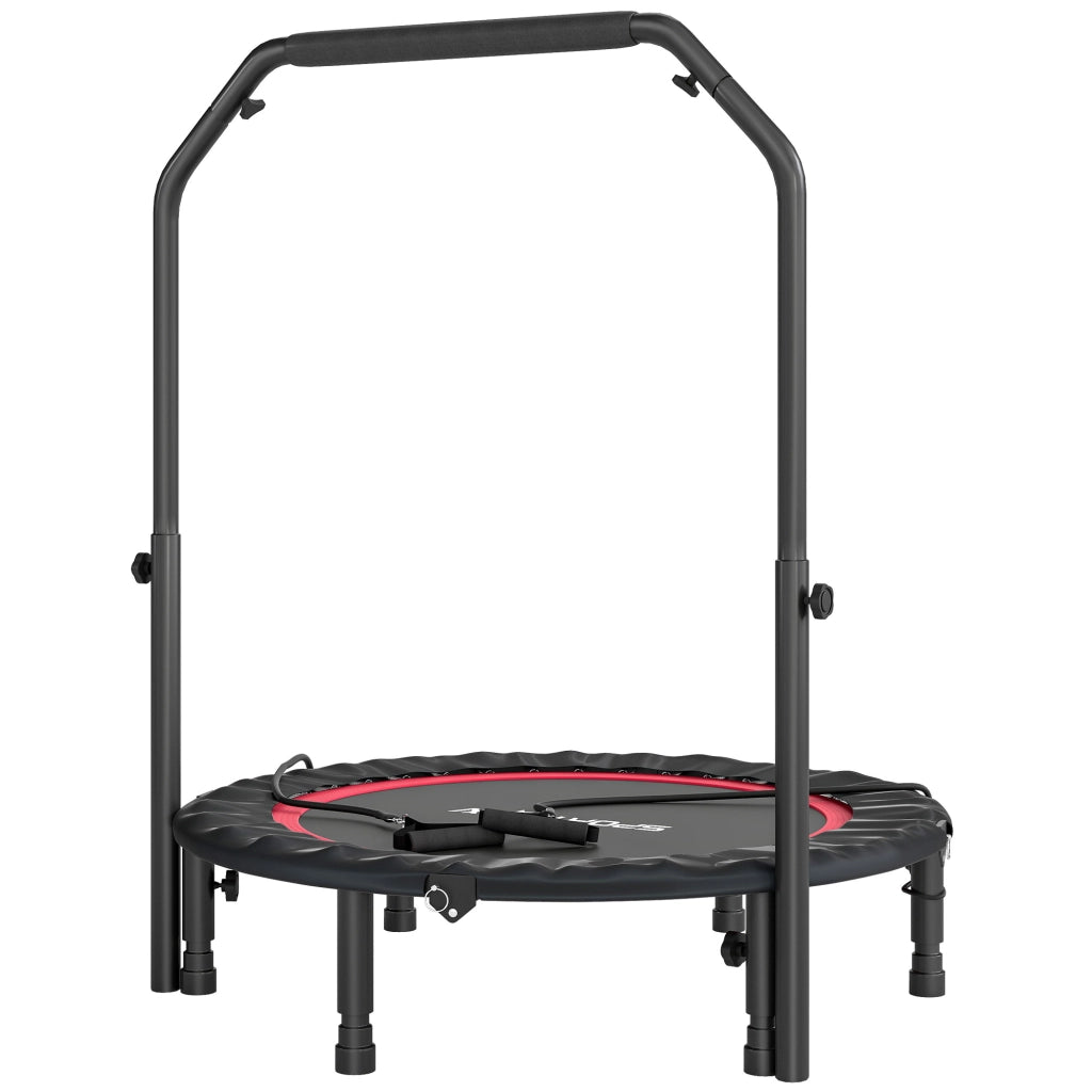 Letto Elastico Pieghevole con Manico Regolabile ¨C zephmum ¨C Acciaio Rosso Nero ?102 cm