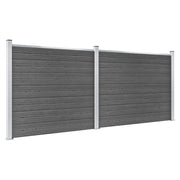 Set Pannelli di Recinzione in WPC 353x146 cm Nero 3070459