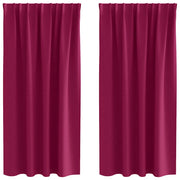 Tende Oscuranti | Tende Blackout con Anelli 2 pz Rosso Vino 175 x 140 cm
