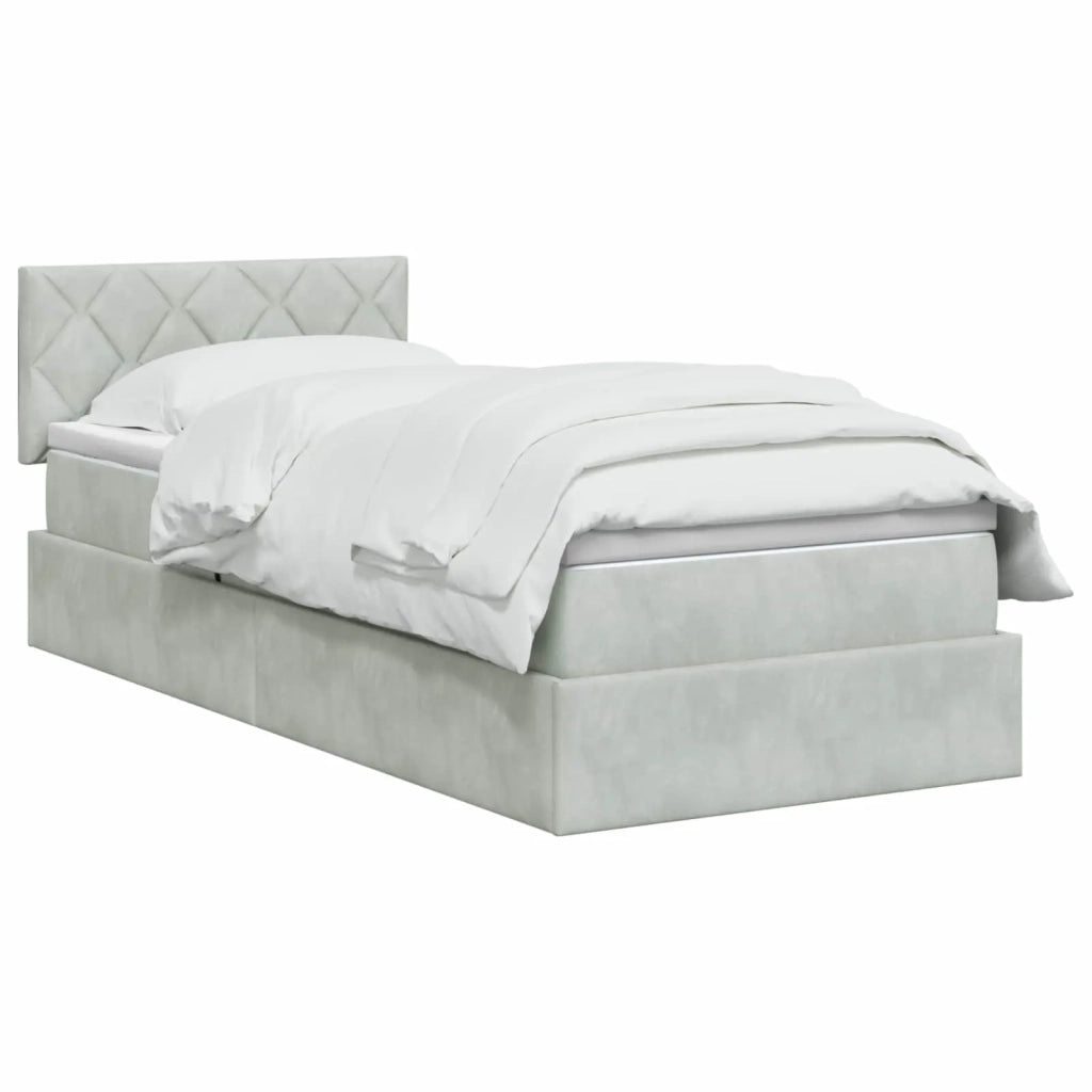 Letto con Contenitore Grigio Chiaro 100 x 200 cm Velluto 3458847