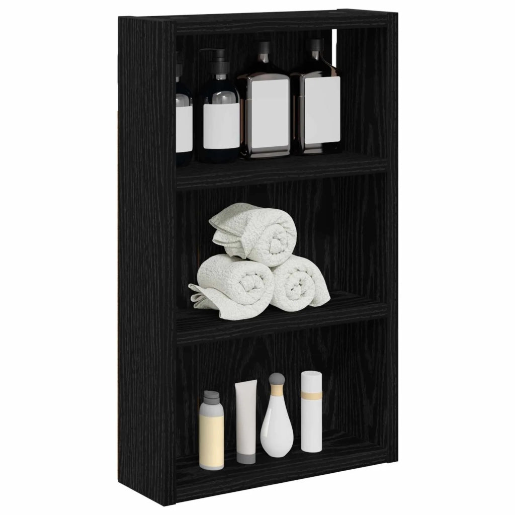Armadio da bagno a muro Rovere Nero 30 x 10 x 50 cm 889312