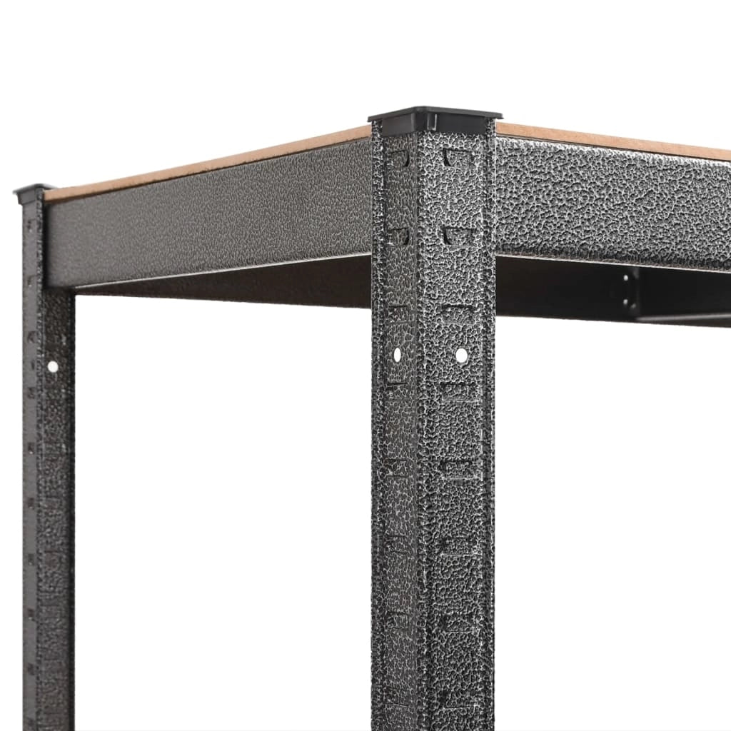 Scaffale a 5 ripiani set da 2 acciaio e legno ingegnerizzato grigio 02_0045718