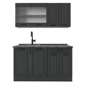 Cucina monoblocco R-Line Antracite rustico/Antracite 140 cm, PL Antracite Vicco