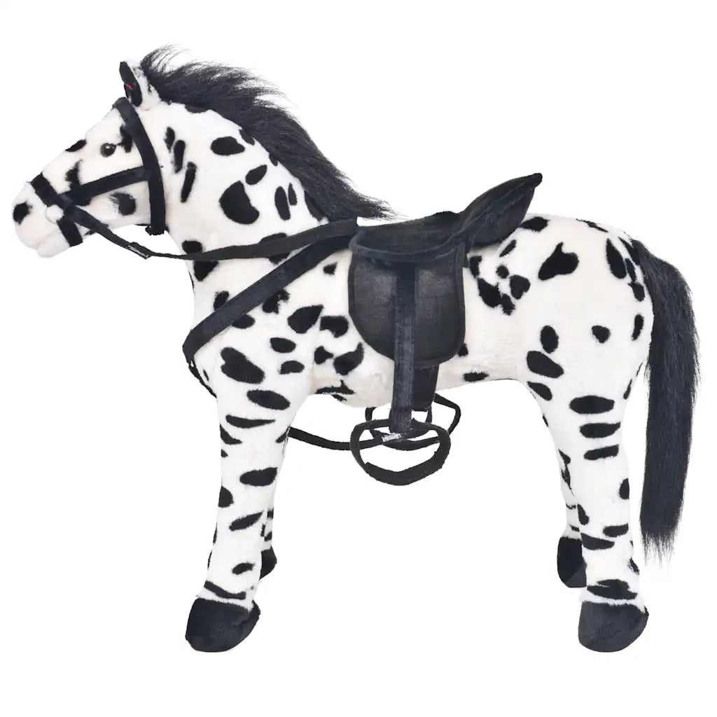Cavallo in Peluche in Piedi Nero e Bianco XXL CFW2502488