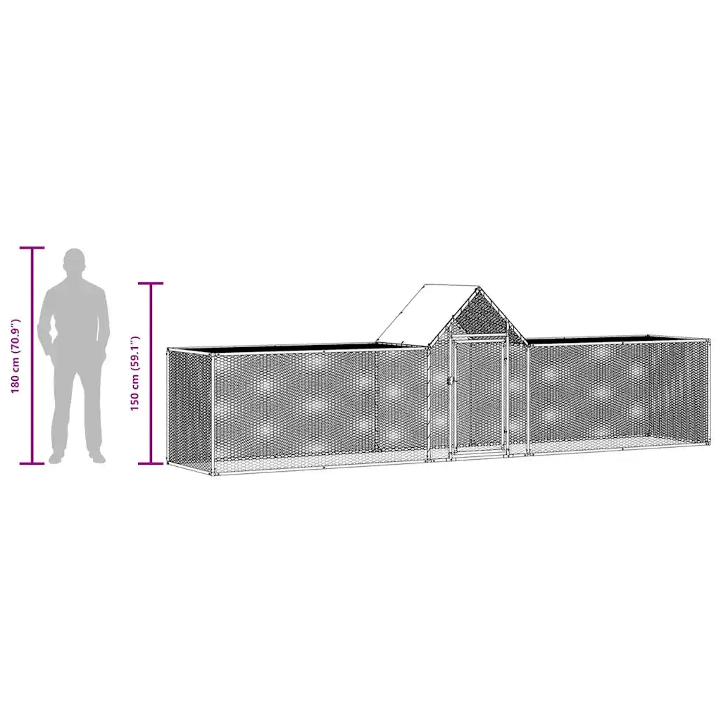 Pollaio 5x1x1,5 m in Acciaio Zincato CFW4658419