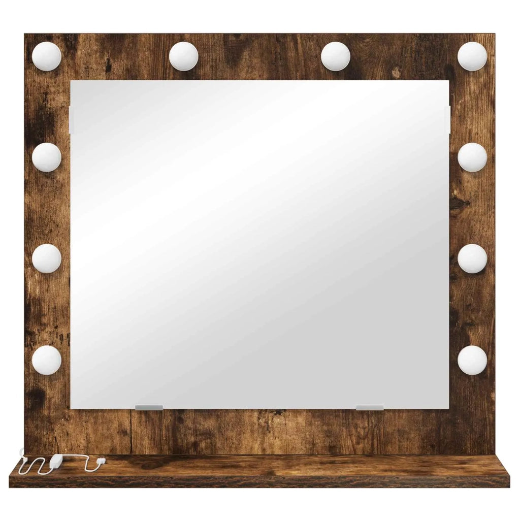 Specchio da Vanit¨¤ Rettangolare Rovere fum¨¦ 60 x 55 x 18 cm