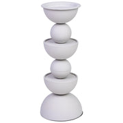 Candelabro in metallo bianco 12.5x12.5x32h cm