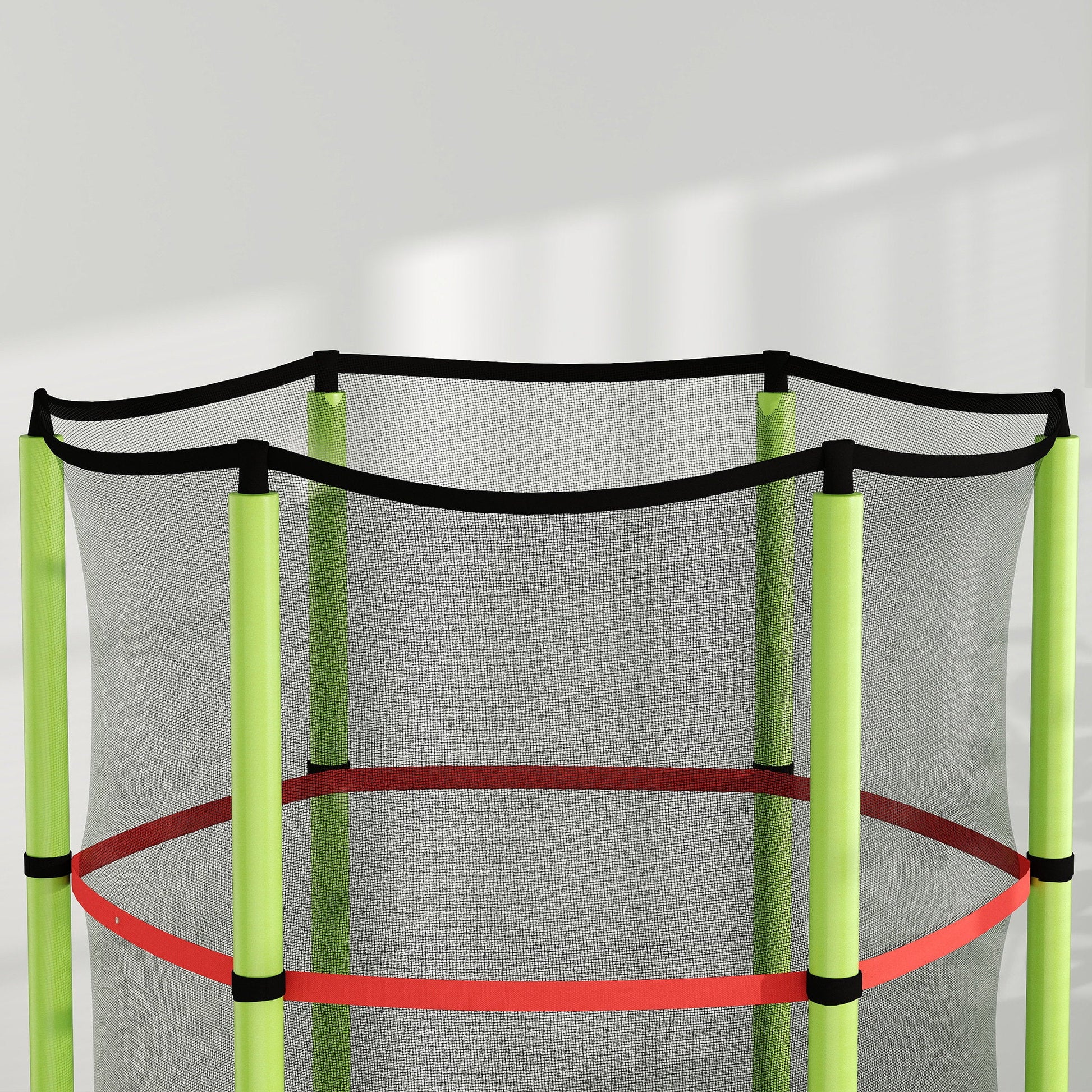 Tappeto Elastico per Bambini 3-6 Anni Ø140x190 cm con Rete di Protezione Verde e Nero