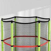 Tappeto Elastico per Bambini 3-6 Anni Ø140x190 cm con Rete di Protezione Verde e Nero