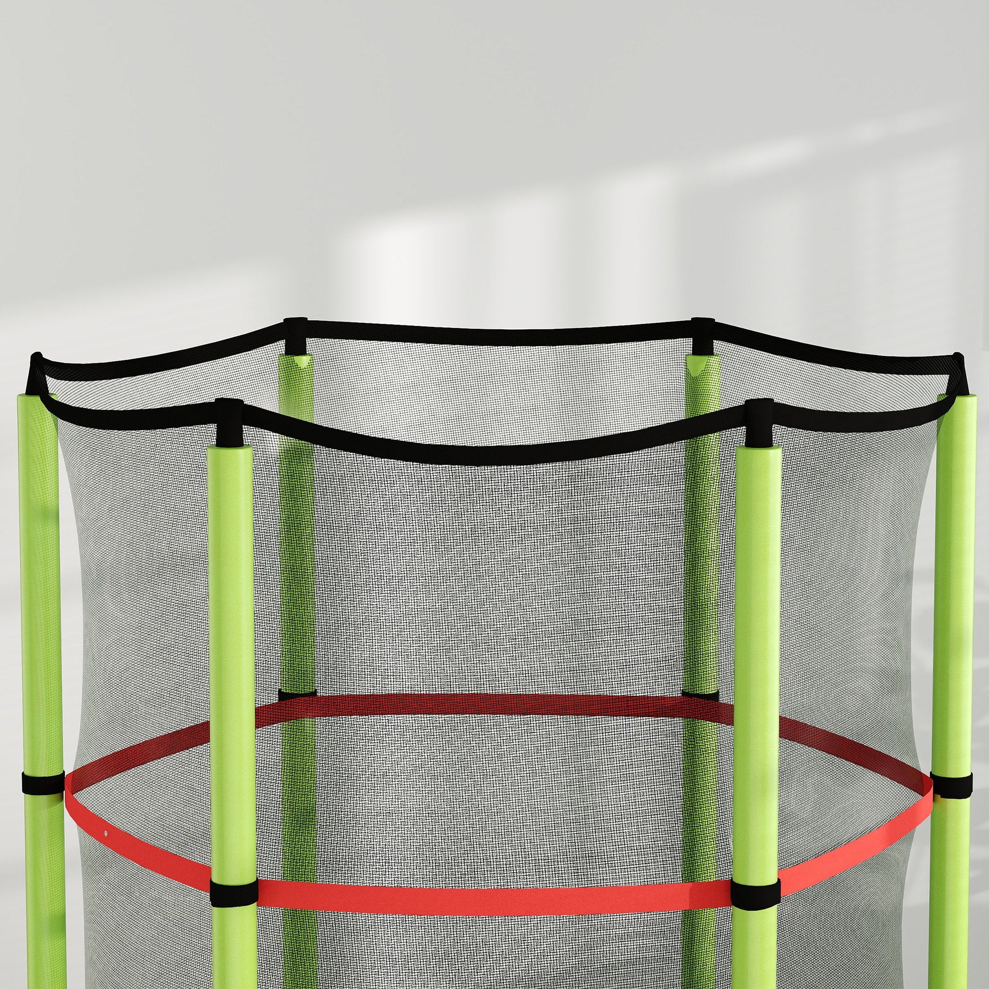 Tappeto Elastico per Bambini 3-6 Anni Ø140x190 cm con Rete di Protezione Verde e Nero