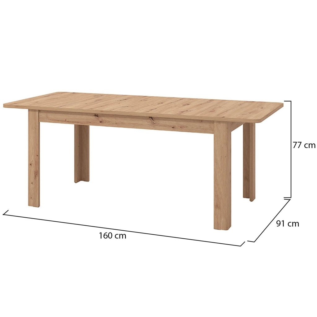 Colosimi, Tavolo Allungabile 8 Posti, 160x90.5x76.5h cm Marrone Rovere Nodi
