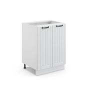 Vicco Mobiletto base cucina Bianco casa di campagna 60 cm senza piano di lavoro