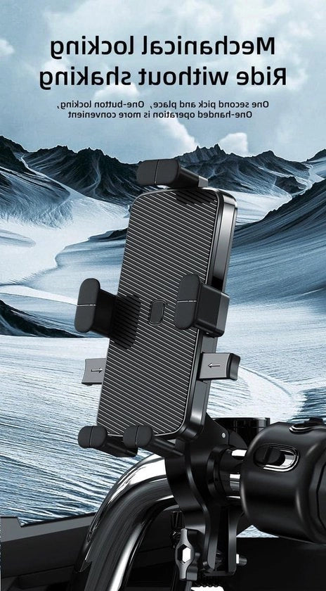 Supporto per Bicicletta - Supporto per Telefono con Manopola a 360° di Rotazione per iPhone - Biciclette - Motociclette