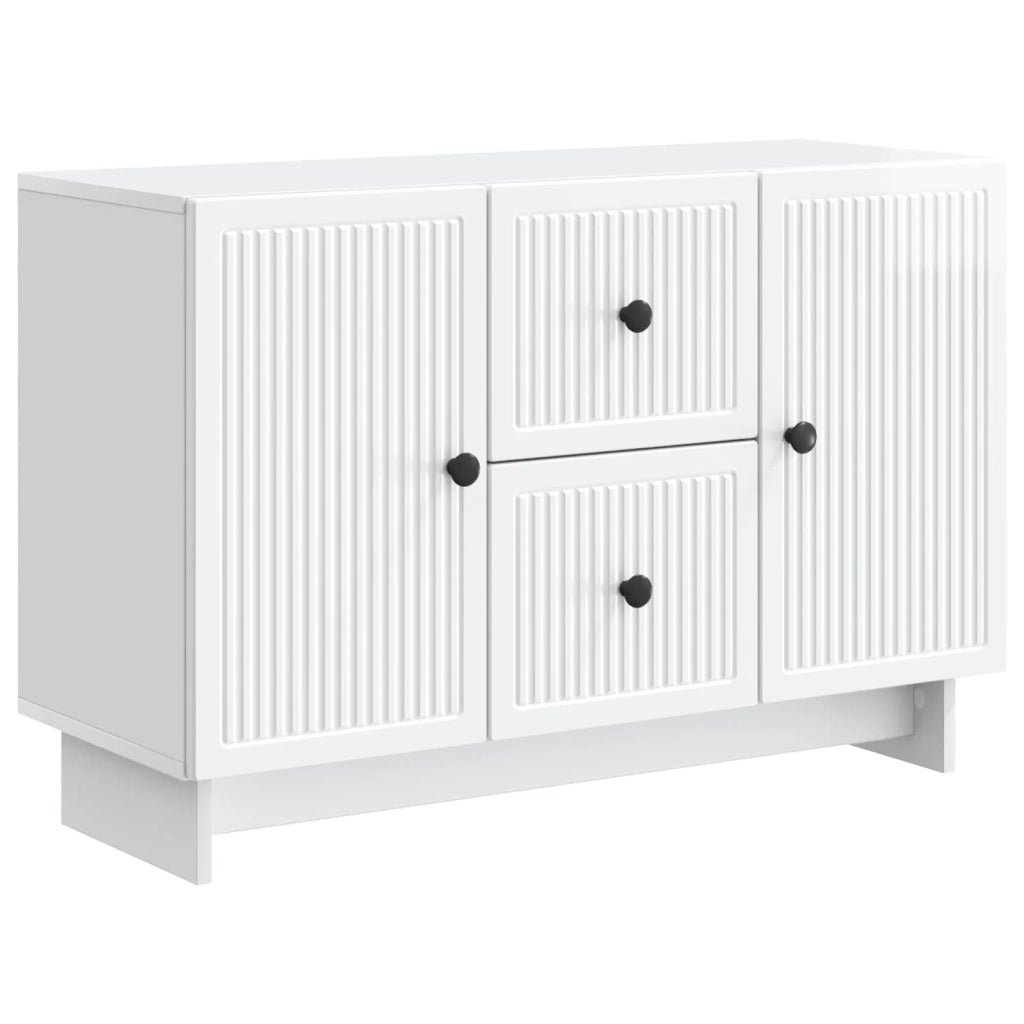 Credenza Bianco Lucido 89 x 34,5 x 60 cm Legno ingegnerizzato