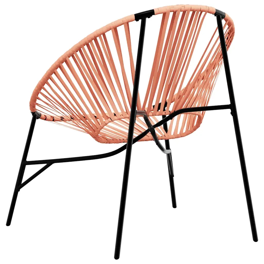 Sedia da Giardino | Sedie da Esterno a Uovo in Polyrattan Nero e Arancione