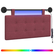 Testiera | Testata sospesa Con luce LED Rosso Vino Tessuto