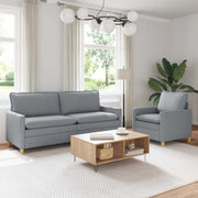 Set di divani 2 pz Grigio Chiaro Tessuto 3417101