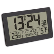 TFA-Dostmann 60.2557.01 Sveglia Digitale con Termoigrometro Radiocontrollato Display LCD 2 Sveglie Funzione Snooze colore Nero