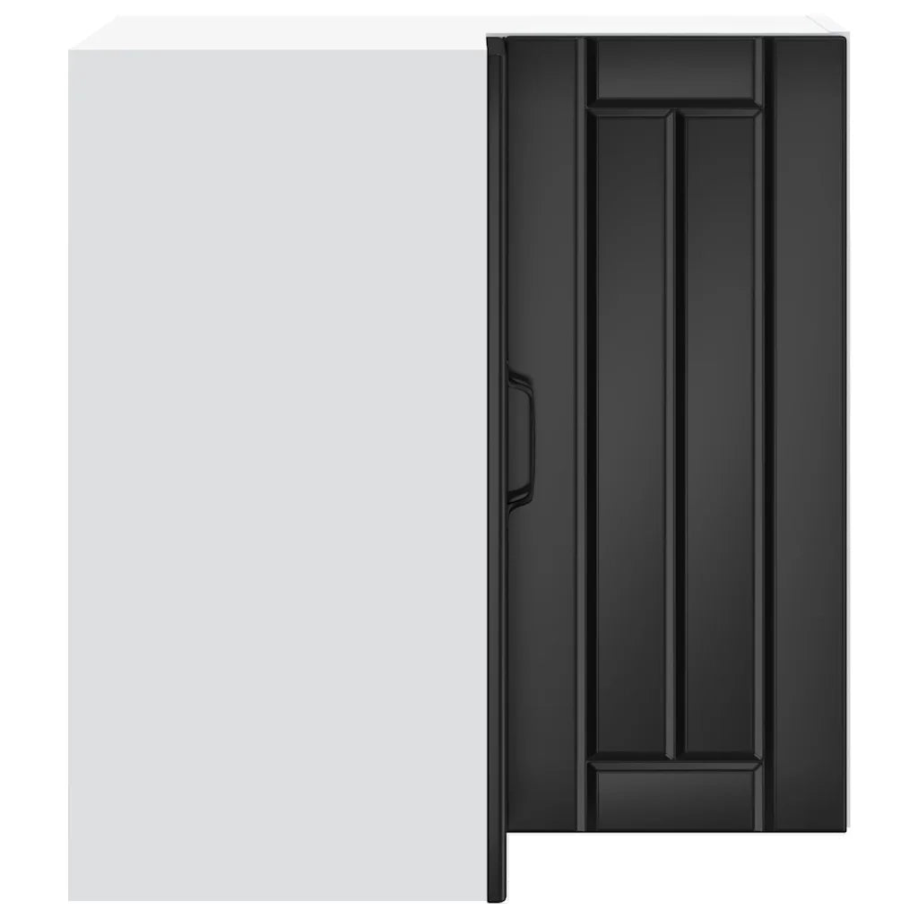 Pensile da Cucina ad Angolo-Mobile Cucina da Parete Lucca Nero in Legno Multistrato