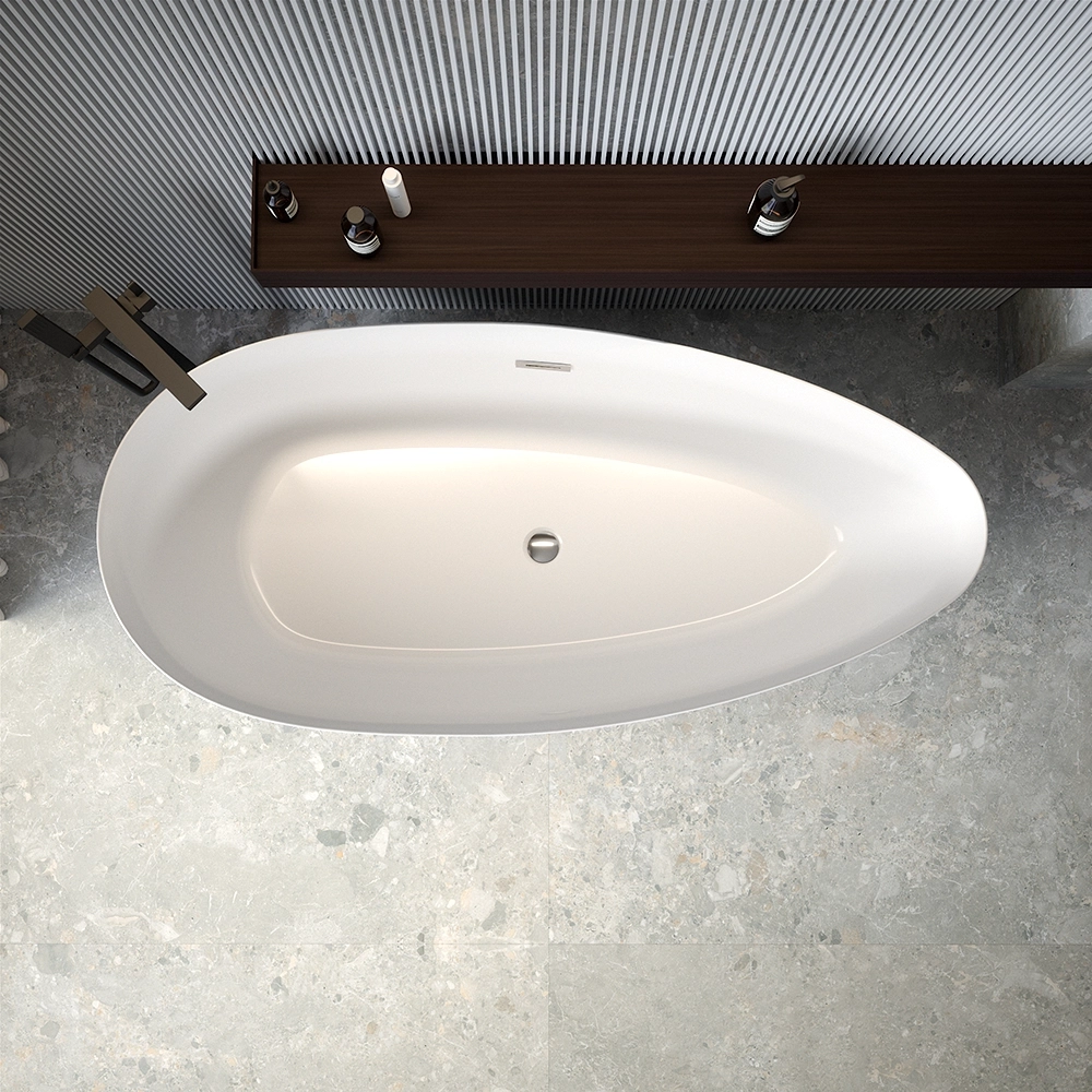 Vasca da bagno freestanding 170cm in acrilico bianco lucido | Caterina