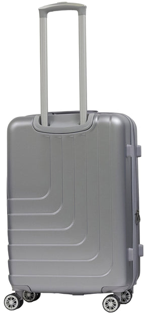 Set 3 Valigie Trolley Rigide in ABS 4 Ruote TSA Ravizzoni Titanio Silver