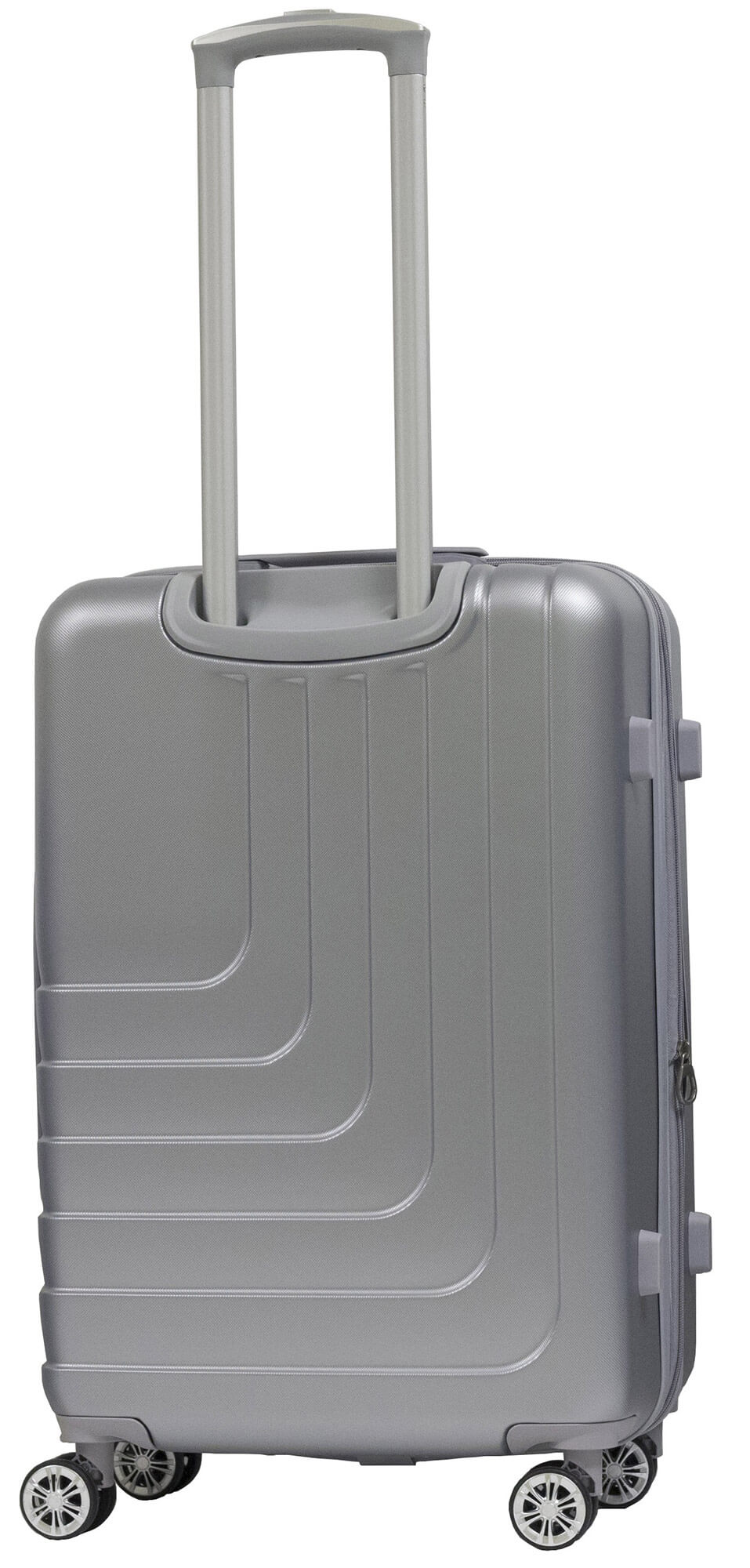 Set 3 Valigie Trolley Rigide in ABS 4 Ruote TSA Ravizzoni Titanio Silver