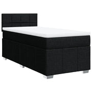 Letto singolo | Letto per adulti | Giroletto a Molle con Materasso Nero 80x200 cm inTessuto