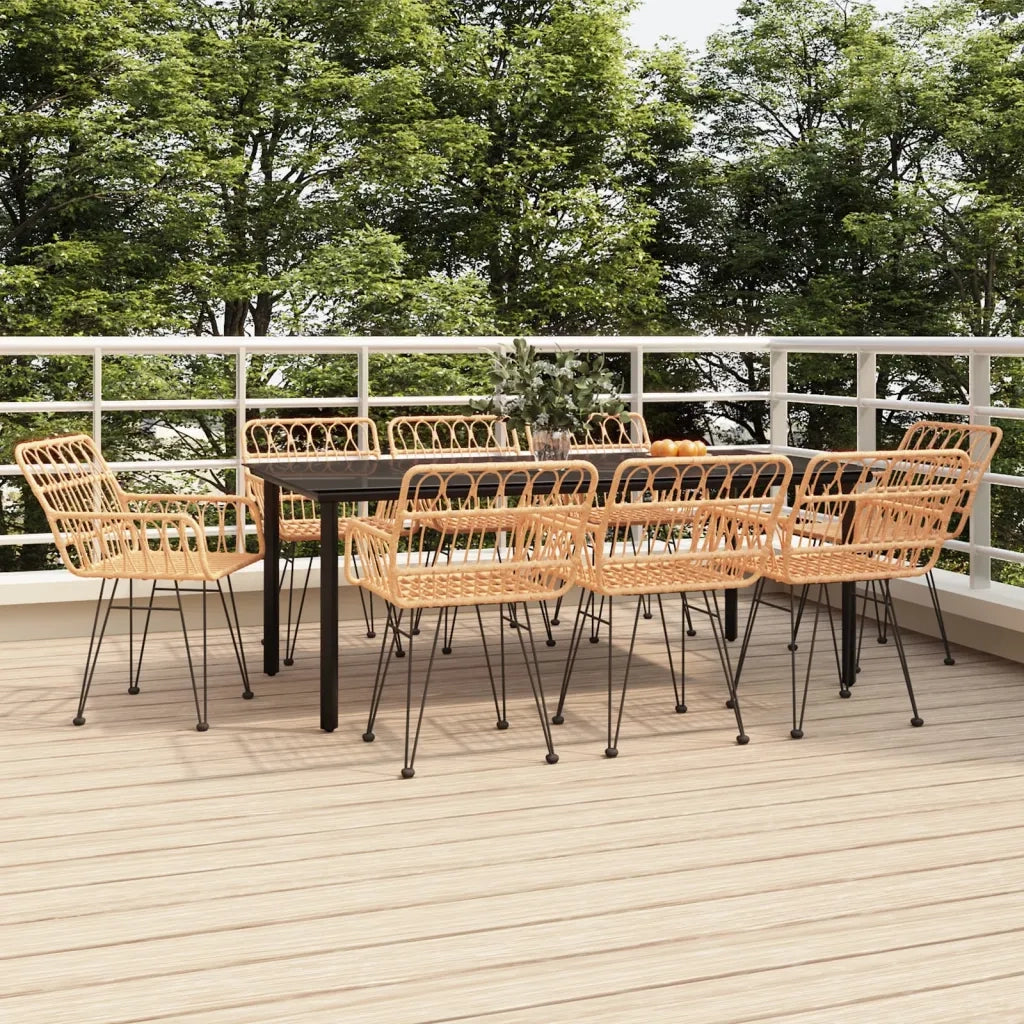 Set da Pranzo da Giardino 9 pz in Polyrattan 3157865