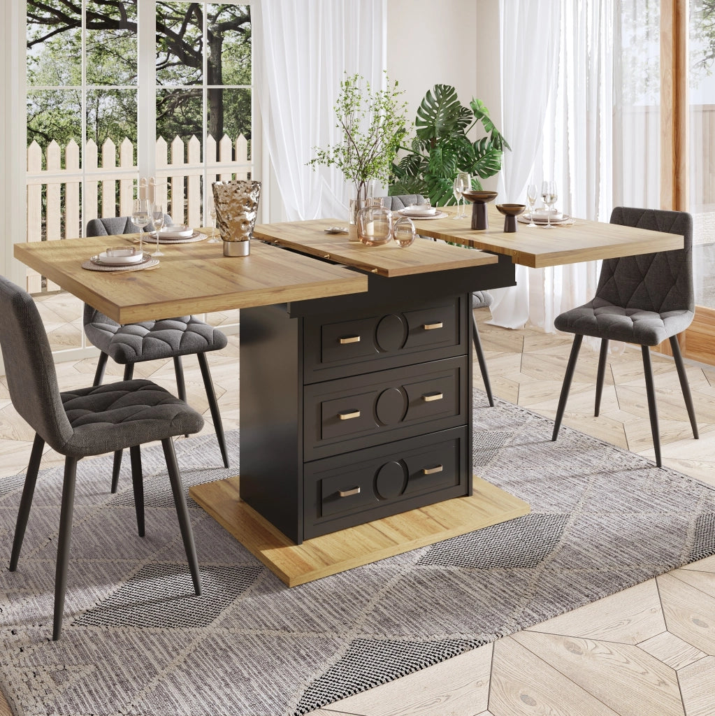 Tavolo da pranzo allungabile in MDF 110-140x80x75 cm